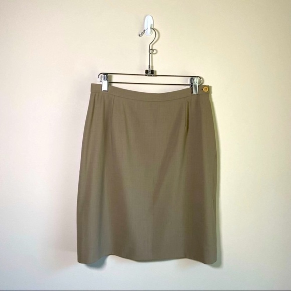 Giorgio Armani Wool Pencil Skirt Tan Medium